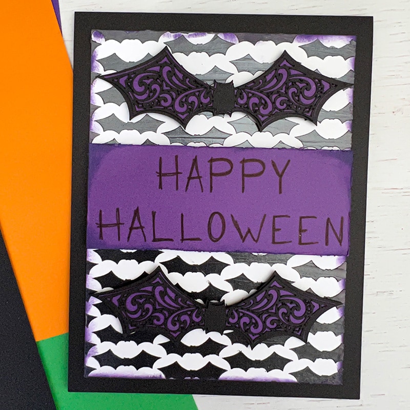 DIY Happy Halloween Card with Bats