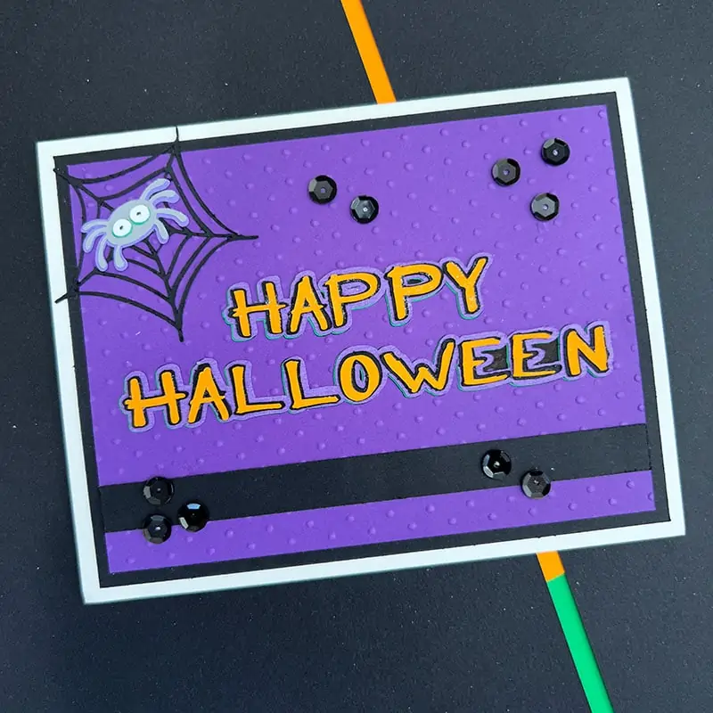 Happy Halloween Card with Spider