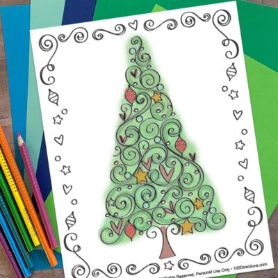 Christmas Tree coloring page by Jen Goode