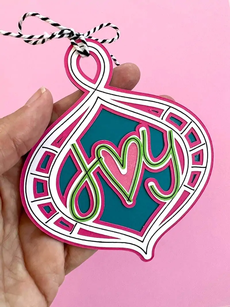 Joy ornament gift tag