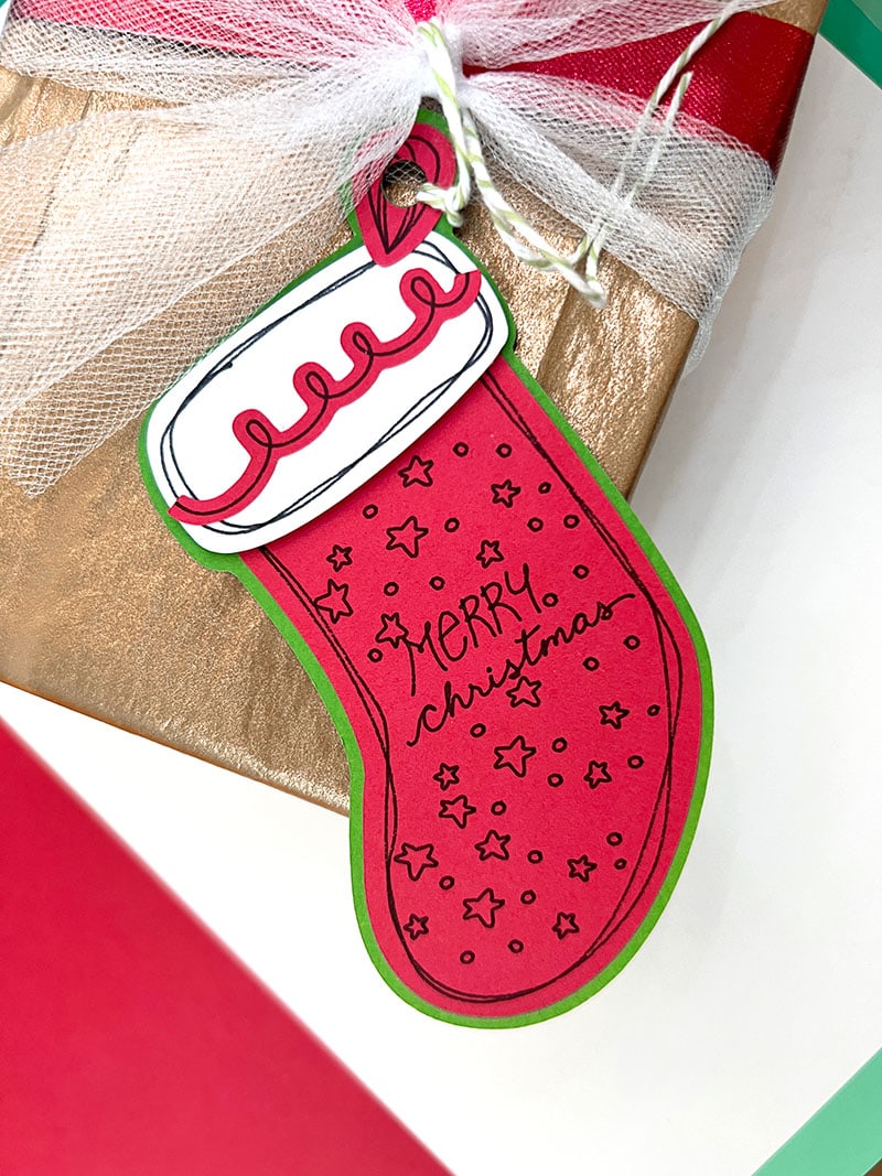 Little stocking gift tag