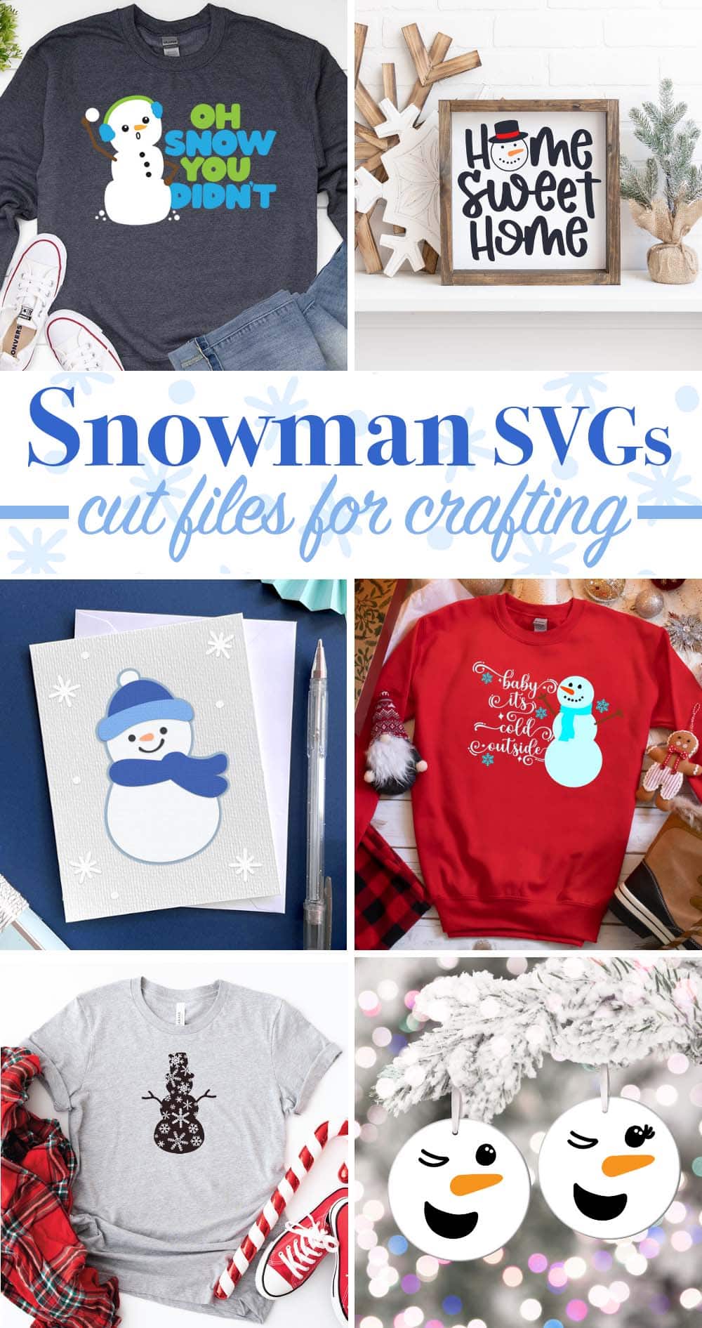 Snowman SVG - Cut Files for craft