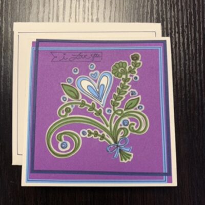 Floral Bouquet Heart Card