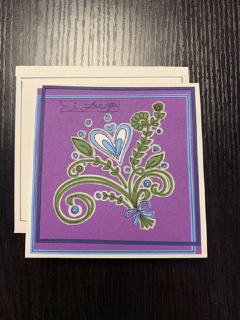 Floral Bouquet Heart Card
