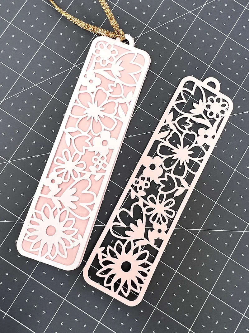 Bookmark cut file with pretty flowers designed by Jen Goode