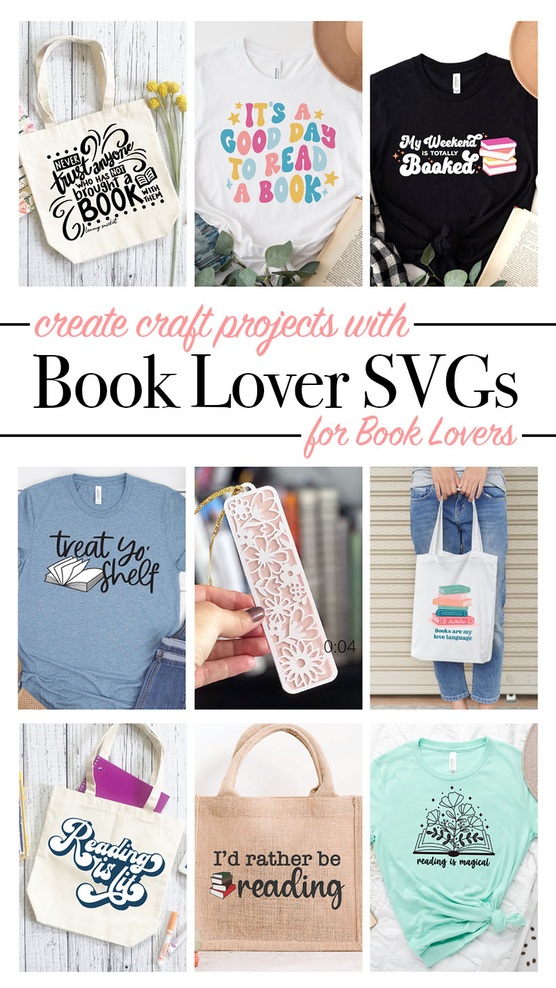 Reading and Bookmark SVG files for Book Lovers - 100 Directions