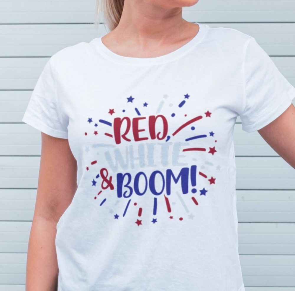 Red,white and Boom! T-shirt design and project idea