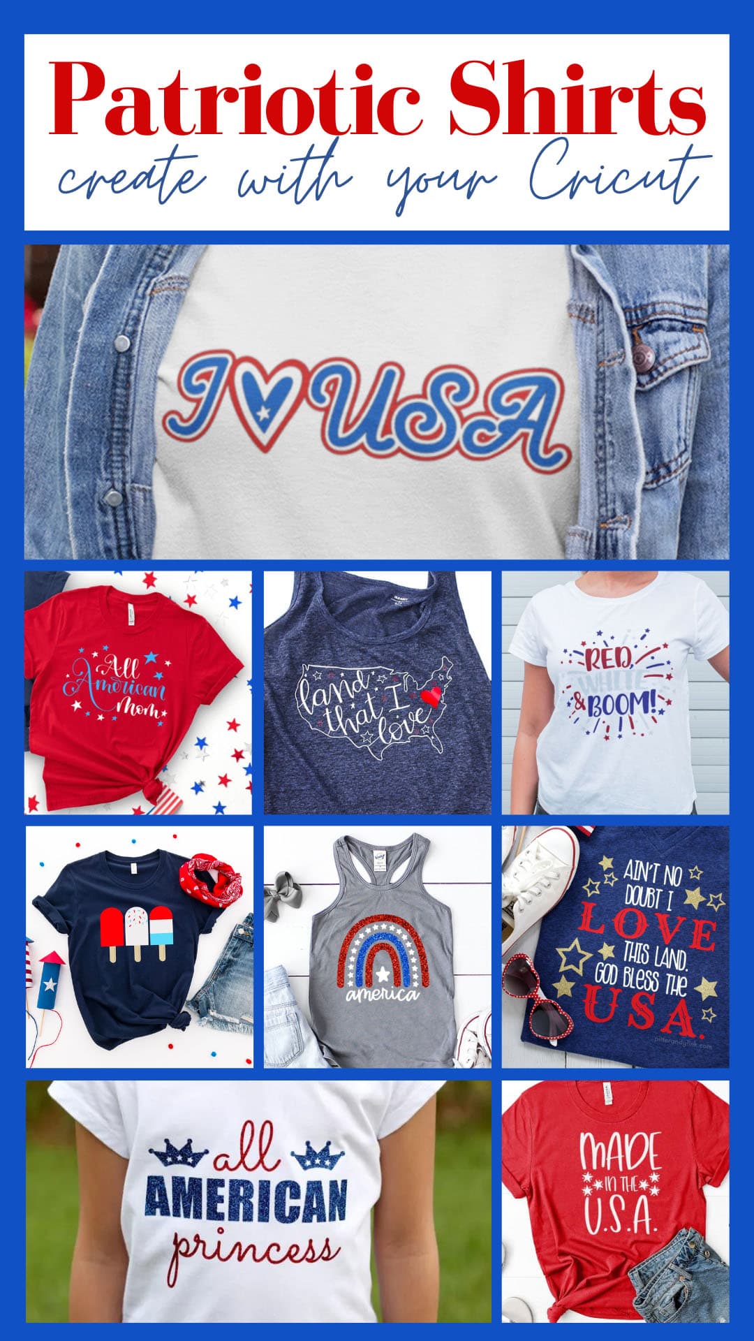 Big List of 4th of July Shirt Ideas with Cricut - 100 Directions