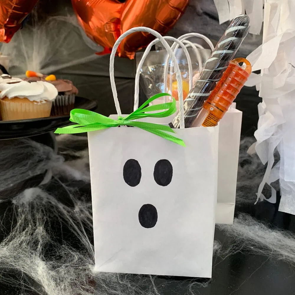 6 Halloween Party Bags Pink Skeleton Bags Halloween Treat