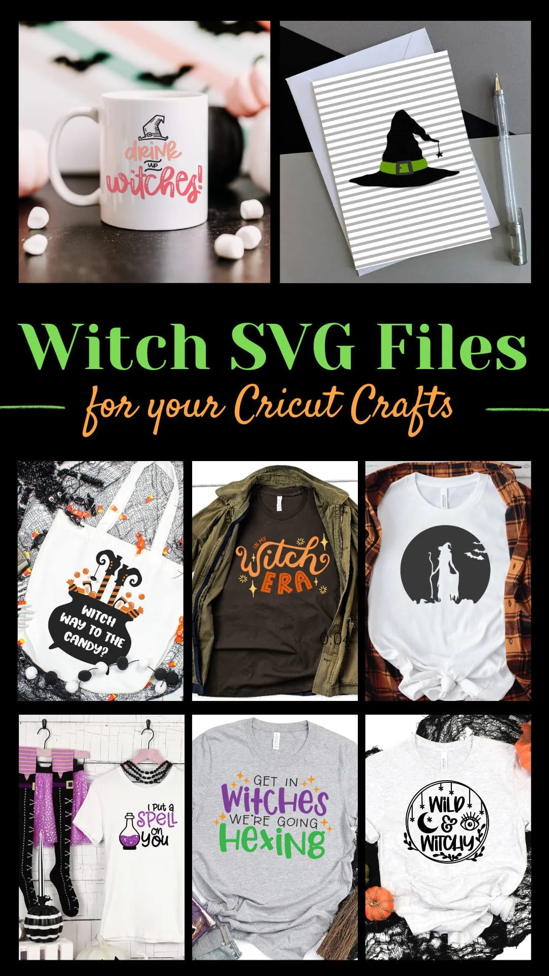 Witch SVG files - a collection of Halloween images for your Cricut crafts