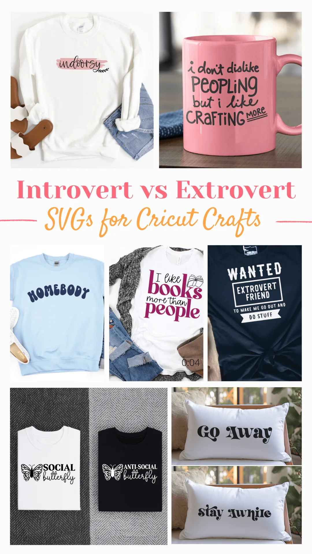Introvert vs Extrovert SVG files for your Cricut Crafts