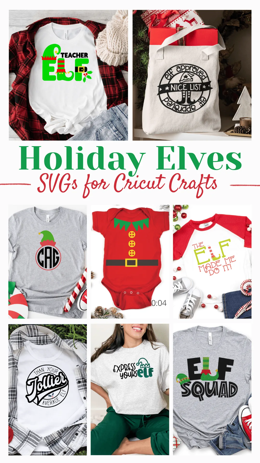 Elf SVGV cut files for your Cricut crafts