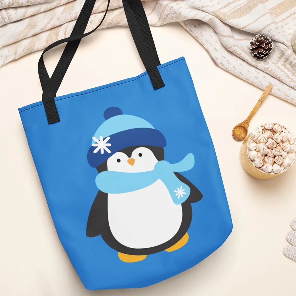 Cute Winter Penguin SVG design and tote bag project idea by Jen Goode