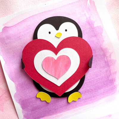Cute Penguin Valentine SVG by Jen Goode
