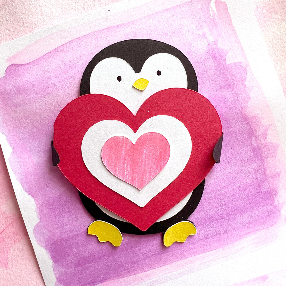 Cute Penguin Valentine SVG by Jen Goode