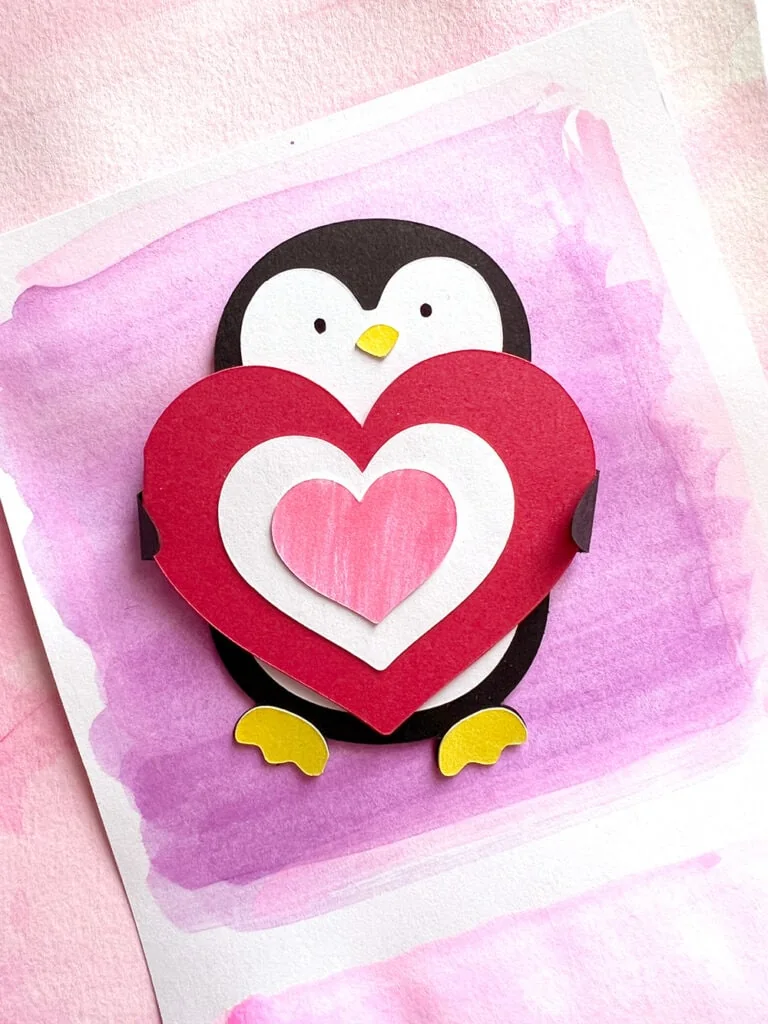 Cute Penguin Valentine SVG by Jen Goode