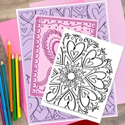 Valentine coloring pages