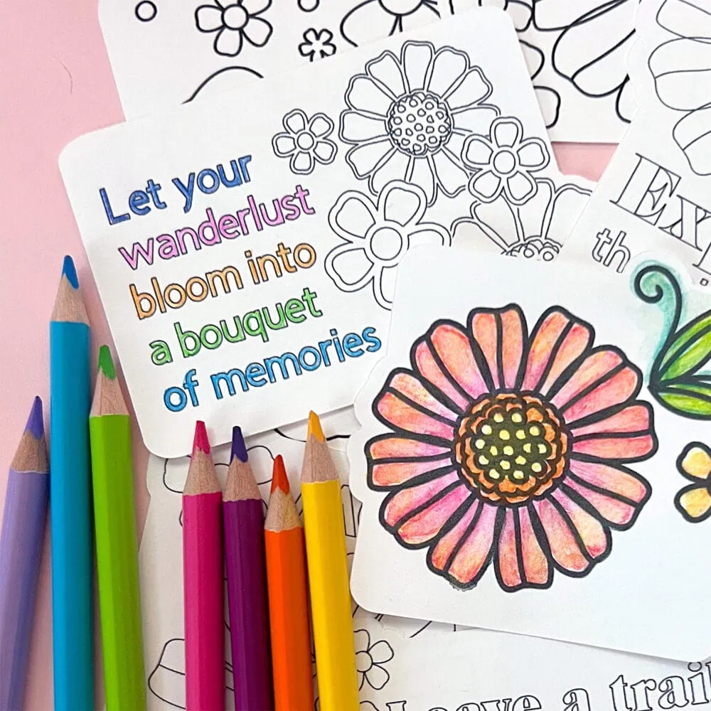 Mini coloring pages to make with your Cricut 