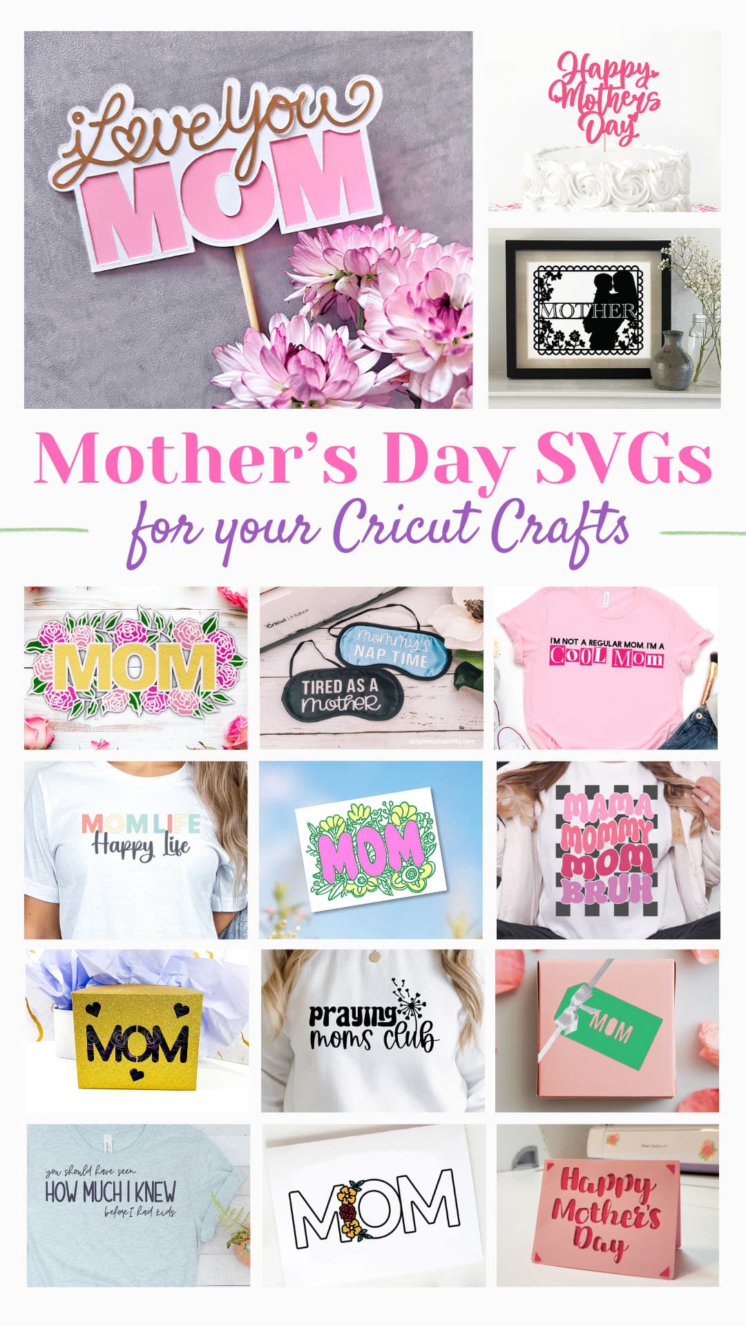 Mother's Day SVG files for handmade gifts