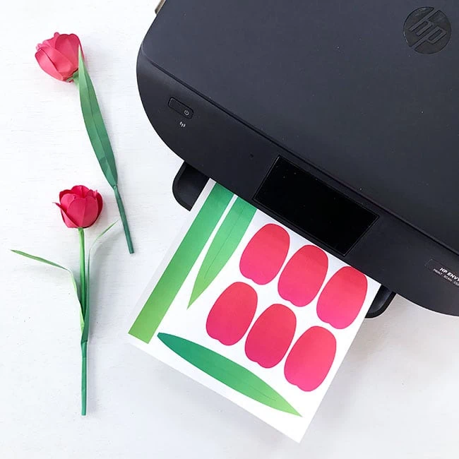 paper tulip pattern and printer