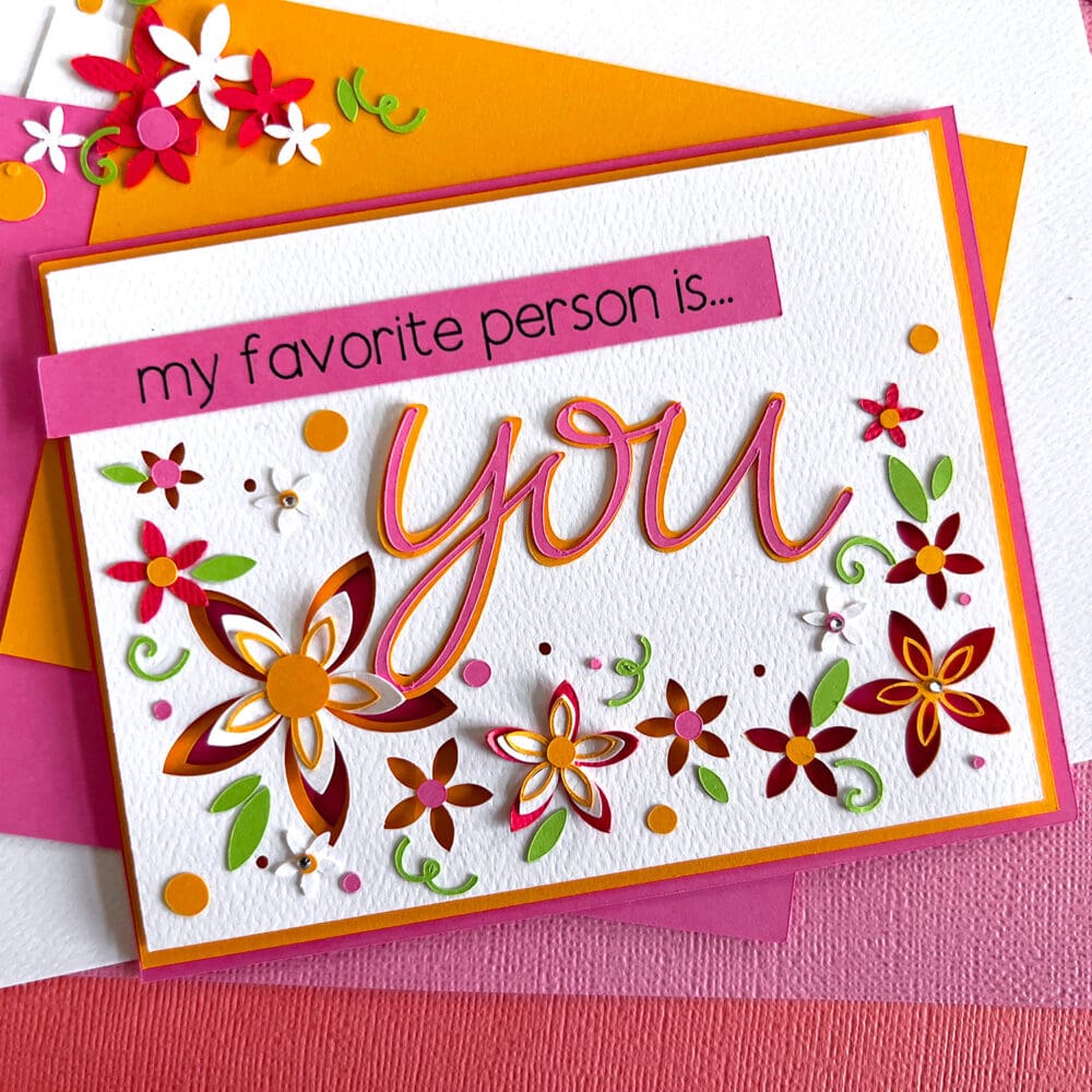 Make a layered greeting card with your Cricut
