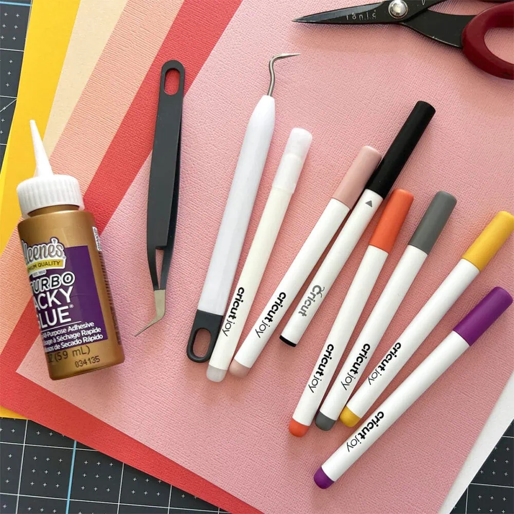 layered card Cricut project supplies