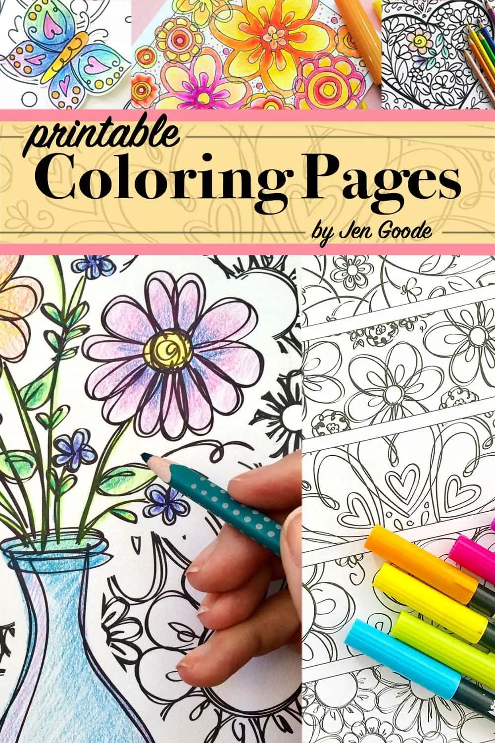 Printable coloring pages by Jen Goode