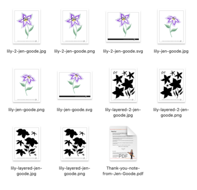 Lily cut file - file list