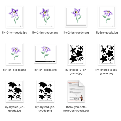 Lily cut file - file list
