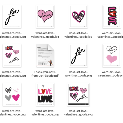 Love word art cut file set by Jen Goode