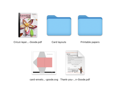 Whats included in the Layered Card files and ebook bundle