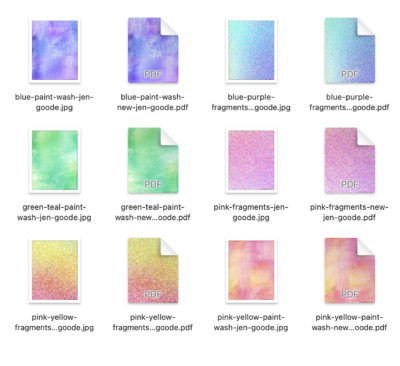 Printable papers included in the Layered Card files and ebook bundle