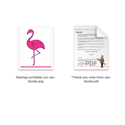 Flamingo printable cut file by Jen Goode
