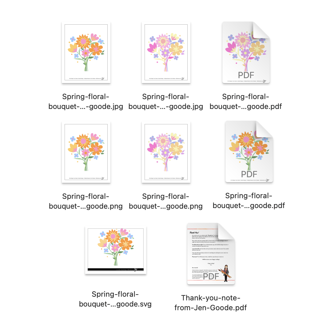 Spring floral bouquet art design files