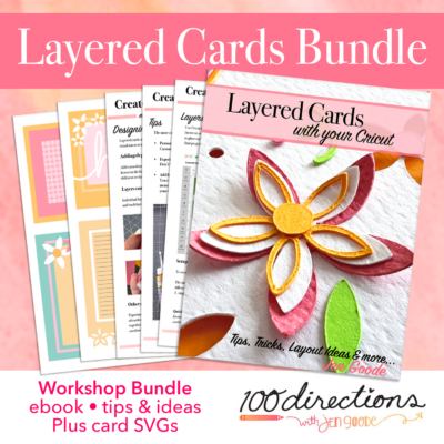 Making layered cards with Cricut File and ebook bunde