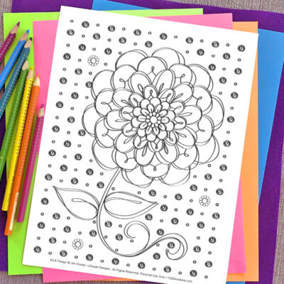 flower coloring page by Jen Goode
