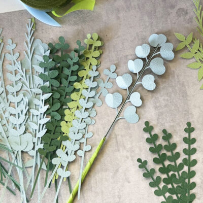 Floral greenery cut file bundle