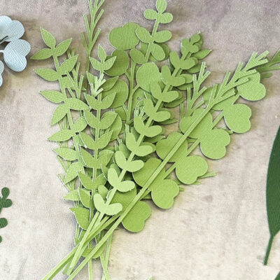 Floral greenery cut file bundle