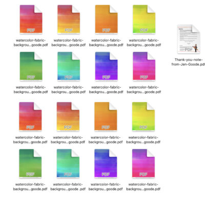 Printable Papers - watercolor fabric bundle - whats included