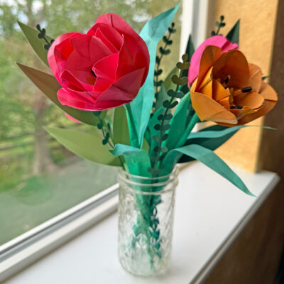 3d Paper tulip bouquet designed by Jen Goode