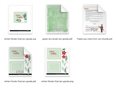 Files included in this Christmas card set