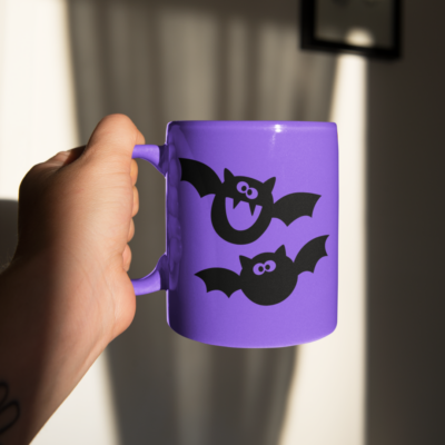 Cute bat SVg files on a mug