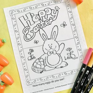 Easter Bunny Coloring Activity Page