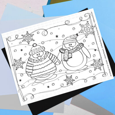 Penguin Friends Coloring Page