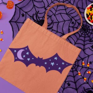 Bat SVG with Moon and Stars