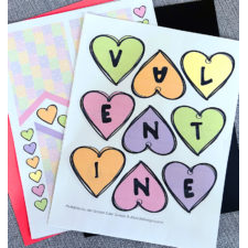 Candy Heart Valentine Art - light colors