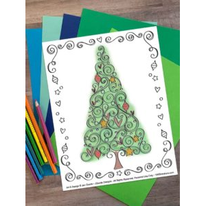 Pretty Christmas Tree Coloring Page
