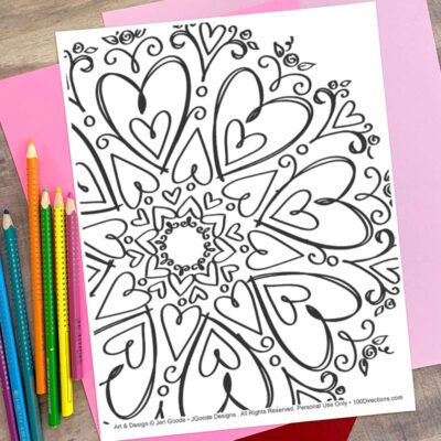 Circle of Hearts coloring page