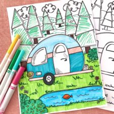 Cute Camper Coloring Page