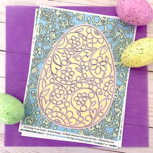 Floral Easter Egg Coloring Page